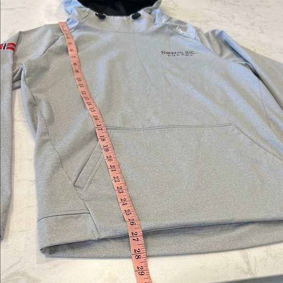 UNRL Crossover Hoodie Gray Nordic Inc Hoodie with Flag Patch Men’s Medium - Picture 8 of 12
